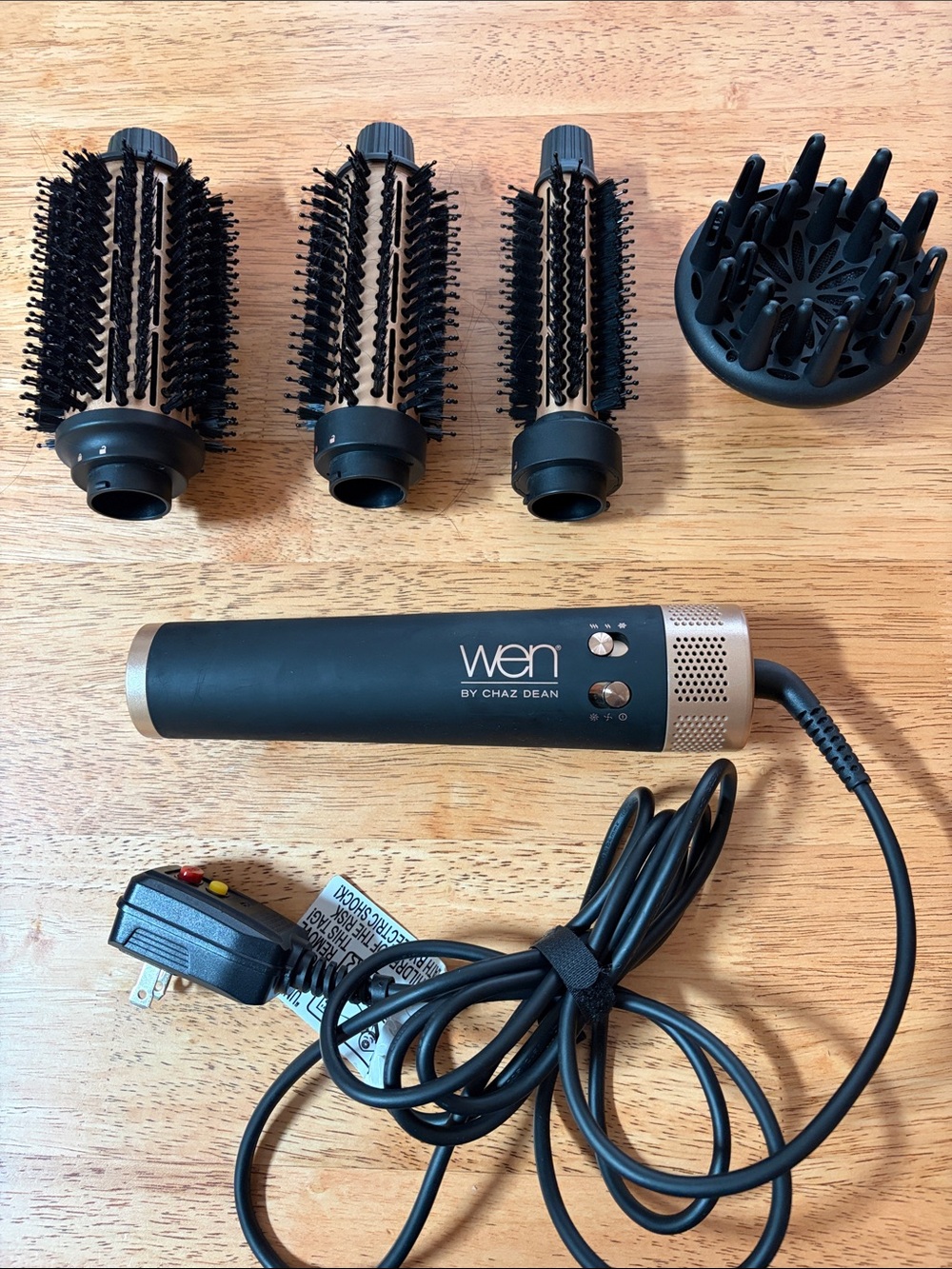 WEN Black and Rose Gold Interchangeable Round Brush Styler Set